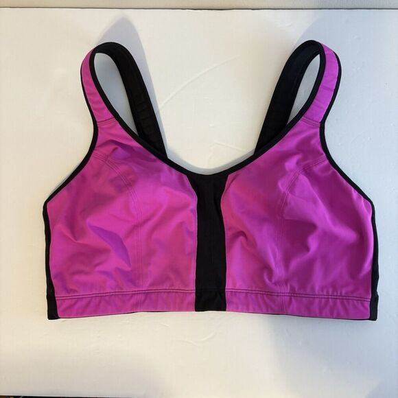 Cacique Livi Women’s Active Sport 44DD Pink & Black Sports Bra Adjustable Strap‎ - Picture 1 of 6